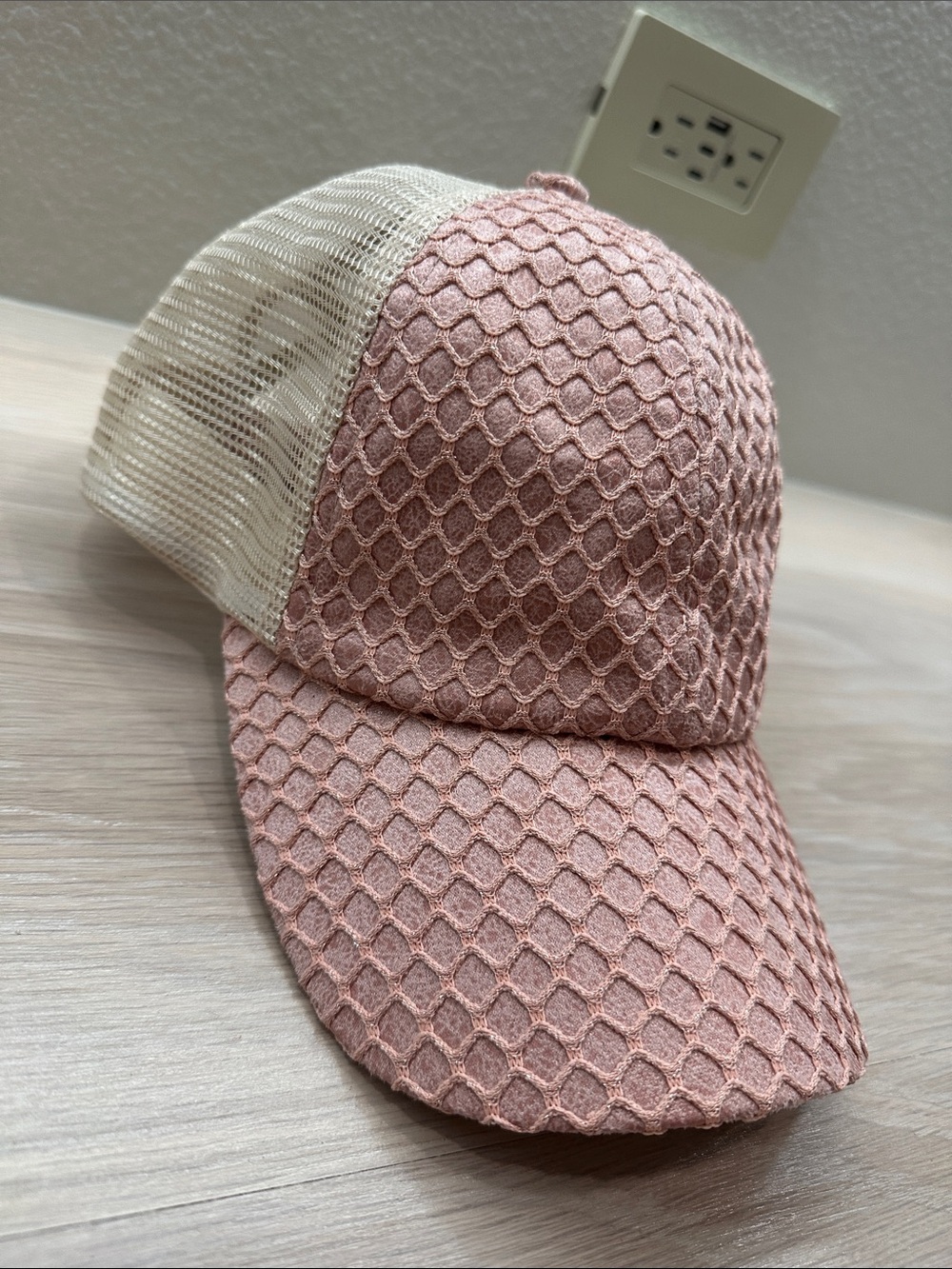 C.C Pink Trucker Hat with Cream Mesh
